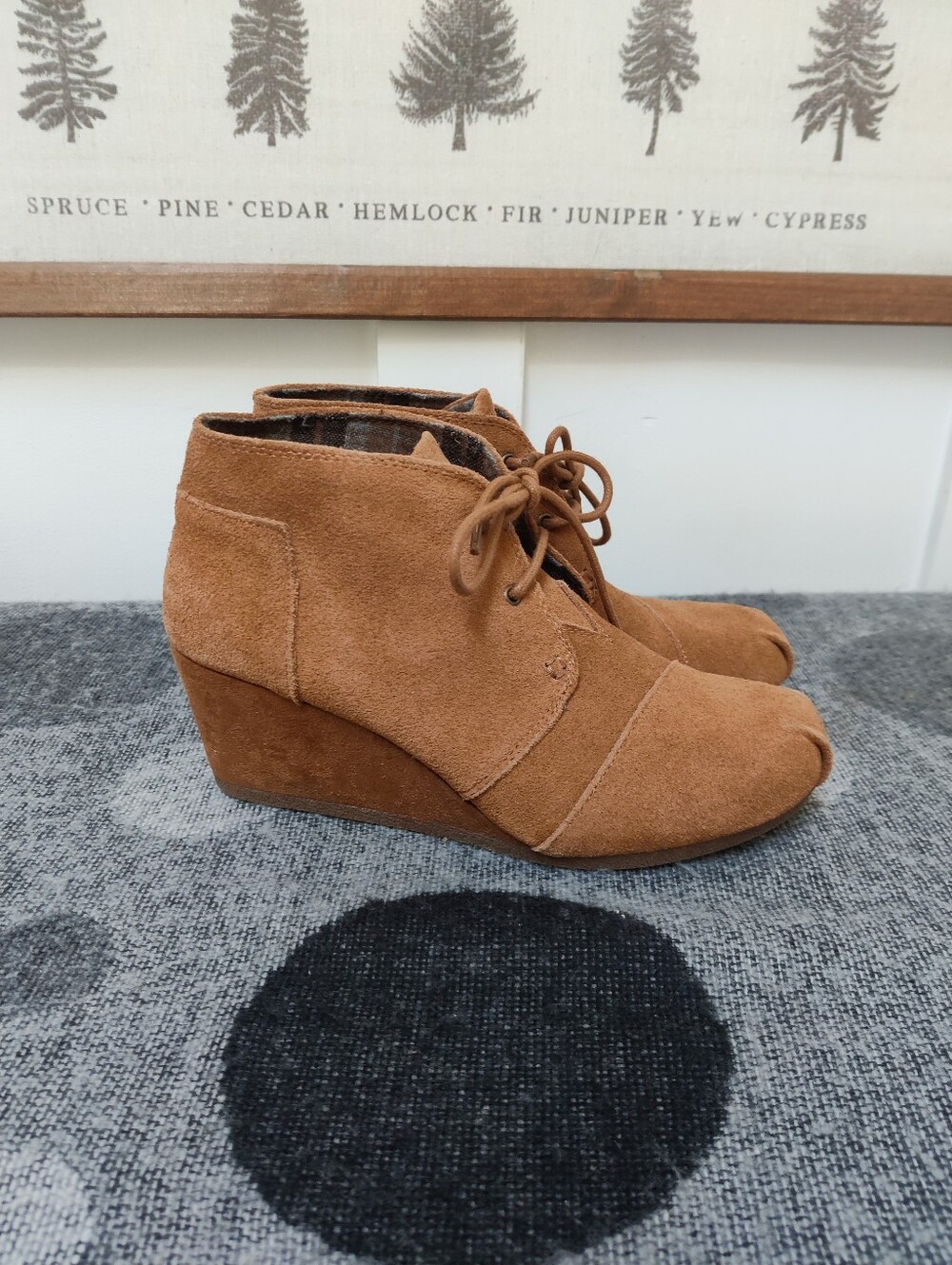 BOBS from Skechers Brown Suede Wedge Ankle Booties